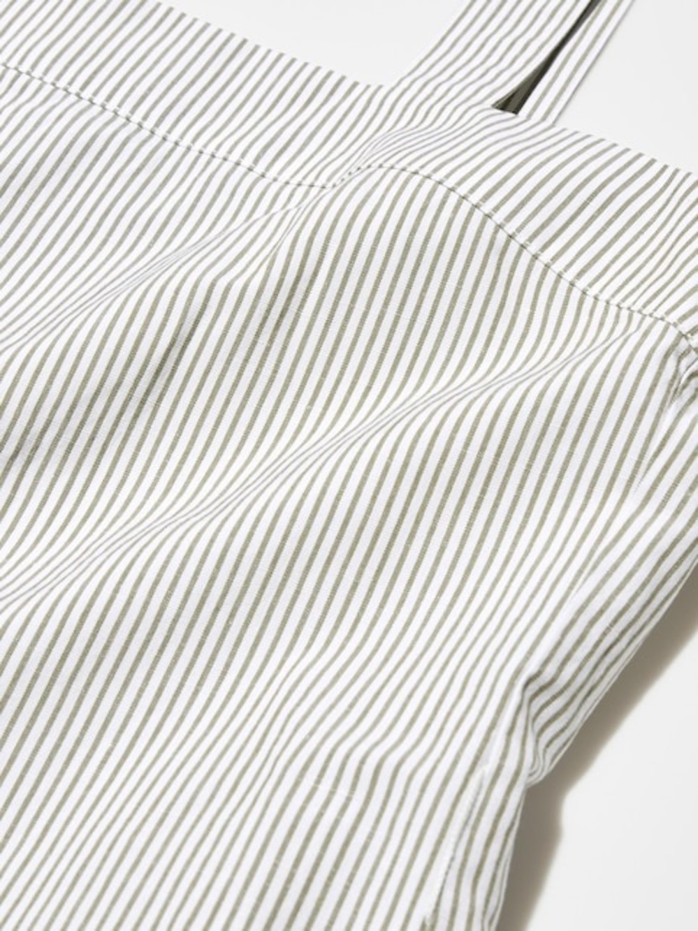 Uniqlo Striped Linen Blend Jumpsuit Overalls Size Medium White Green - Picture 4 of 14